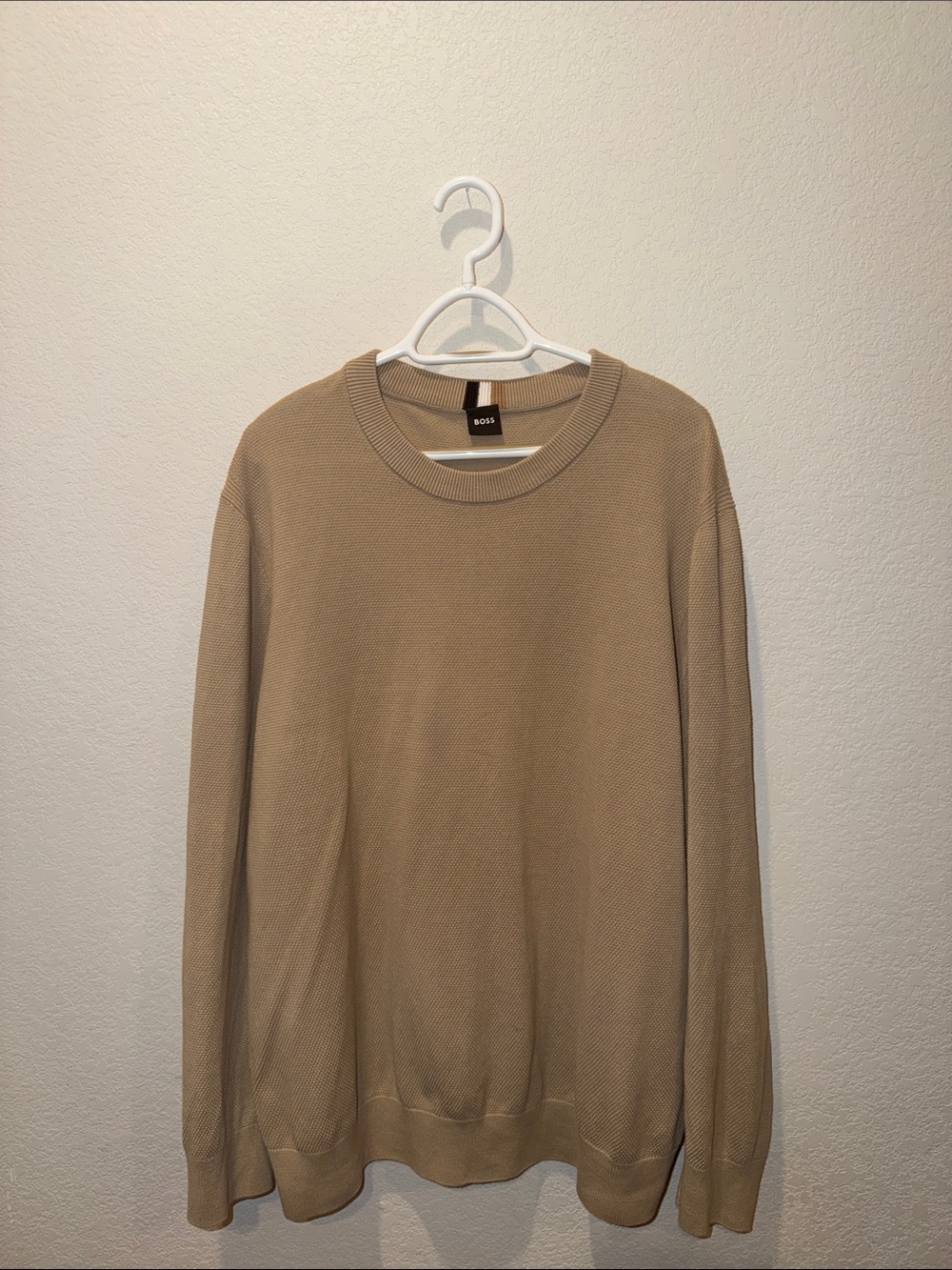 Boss Men's Crewneck Sweater in Beige